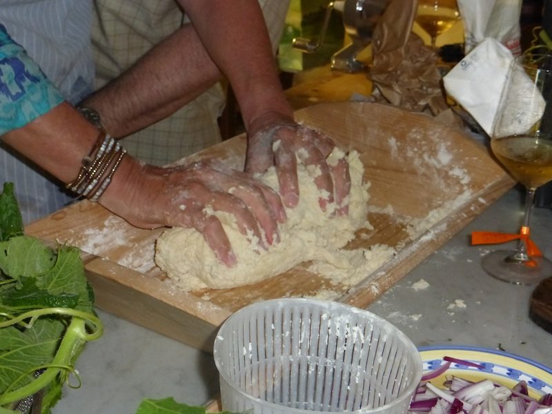 Kneeding the dough for tonight's pasta